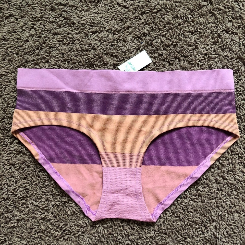 Aerie Striped Seamless Boybrief Underwear Purple Coral Ribbed XXL NWT 7591-564